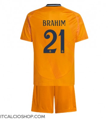 Real Madrid Brahim Diaz #21 Seconda Maglia Bambino 2024-25 Manica Corta (+ Pantaloni corti)